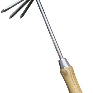 Garden Guru Eco Hand Cultivator Hoe Tiller Tool – 100% Recycled Stainless Steel – Rust Resistant – FSC Certified Wood Ergonomic Handle -Great for Gardening Cultivating Loosening Weeding