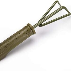 Solution4Patio Garden Bend-Proof Small Hand Cultivator 9.6″ L x 3.4″ W Carbon Steel Garden Hand Rake Tool 3 Claws Lightweight PE Ergonomic Handle Grip Non-Slip, 2050-US-NEW