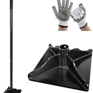 Garden Steel Tamper with 48 inch Steel Handle, 9″X9″ Heavy Duty Ground Steel Tamper for Leveling Soil, Lawn Leveler for Repairing Pavers, Great Soil Compactor, Sturdy Ground Level Tool