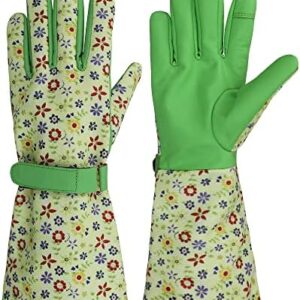OLSON DEEPAK Long Gardening Gloves for Women,Rose Thorn Proof Protective Gloves for Yard, Prunting, Ladies Gardening Gifts
