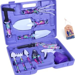 Garden Tools Kit Purple Plant Gifts Hand Tool Set Cool Best Gift Unique for Plant Lovers from Daughter Child for Women Mom Mothera Father Papa Dad Grandpa Grandm Birthday