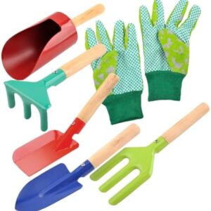 1 Set Wooden Handle Shovel Scoop Shovel Gardening Metal Rake Shovels for Gardening Digging Wood Hand Garden Trowel Cultivator Hand Trowels Small Rake Flowers Iron