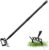 Stirrup Hoe and Cultivator for Weeding, 2 in 1 Heavy Duty Action Hoe with 62 Inch Adjustable Handle Scuffle Garden Hula Hoe with Rake, Metal Weeding Loop Stirrup Hoe for Weed Puller and Loosening Soil