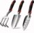 Garden Tool Set, 3 Pcs Gardening Tools Including Garden Trowel, Transplant Trowel and Hand Cultivator, Aluminum Alloy Gardening Supplies with Handle for Gardening Digging, Transplanting, Red