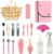 Succulent Tools Set Mini Indoor Gardening Tools Kit with Bag for Transplanting-Pink
