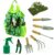 9-Piece Garden Tools Set with Gloves and Colorful Tote – Gardening Hand Tools Kit with Storage Bag