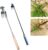 New Weeding Artifact Uprooting Weeding Tool, Premium Manganese Steel Forged Weed Puller 4 Teeth Dual Purpose Weeder, Hand Weeder Tool for Gardening with Long Handle (Iron Handle+Wooden Handle) (2)